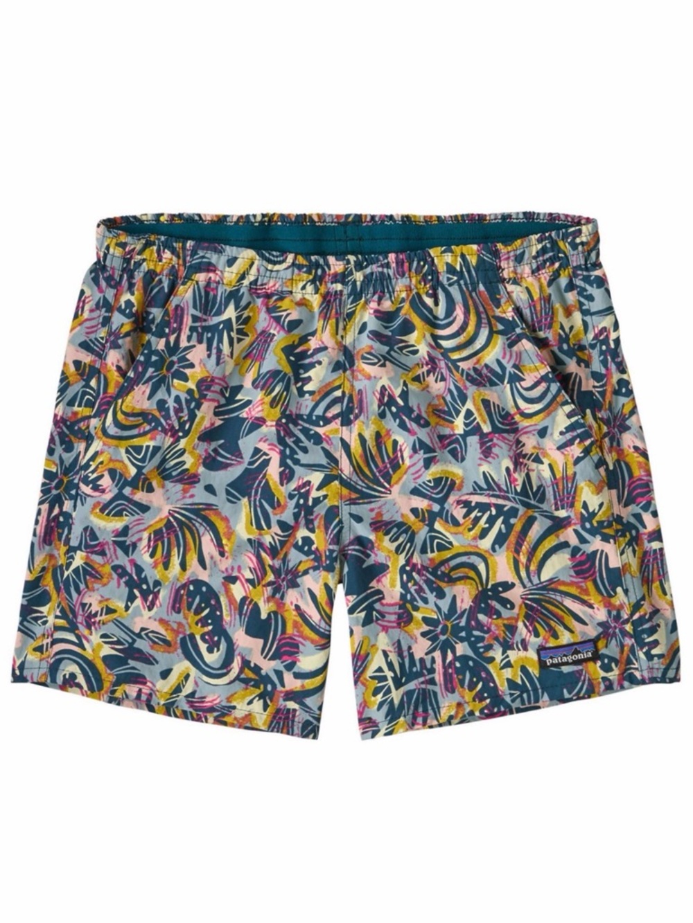 Patagonia Baggies Shorts 5” XL Womens New Wild Botanist Tidal Teal - Picture 2 of 6
